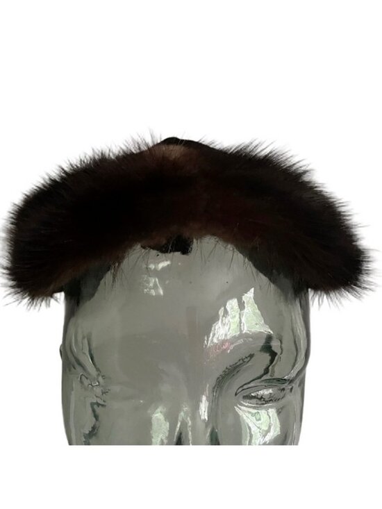 Vintage 40s 50s Black Velvet Burlesque Cocktail Sculpted Headband Half Hat main image 4